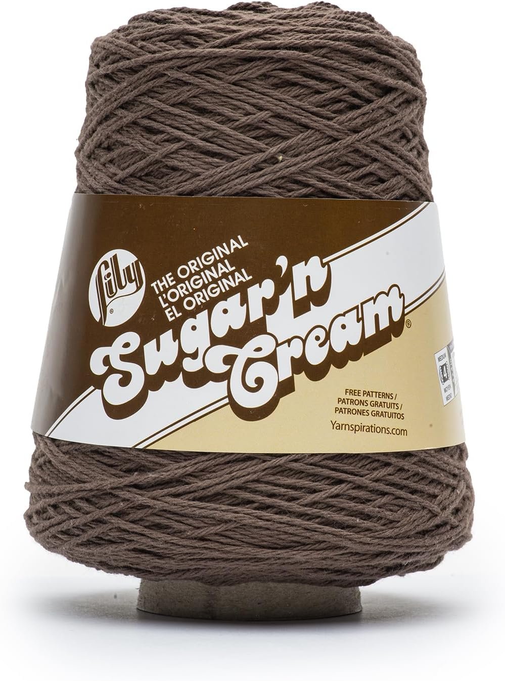 Lily Sugar N Cream Cones Warm Brown Yarn – 1 Pack of 400g/14oz – 100% Cotton – #4 Worsted (Medium) – 674 Yards – Knitting/Crochet