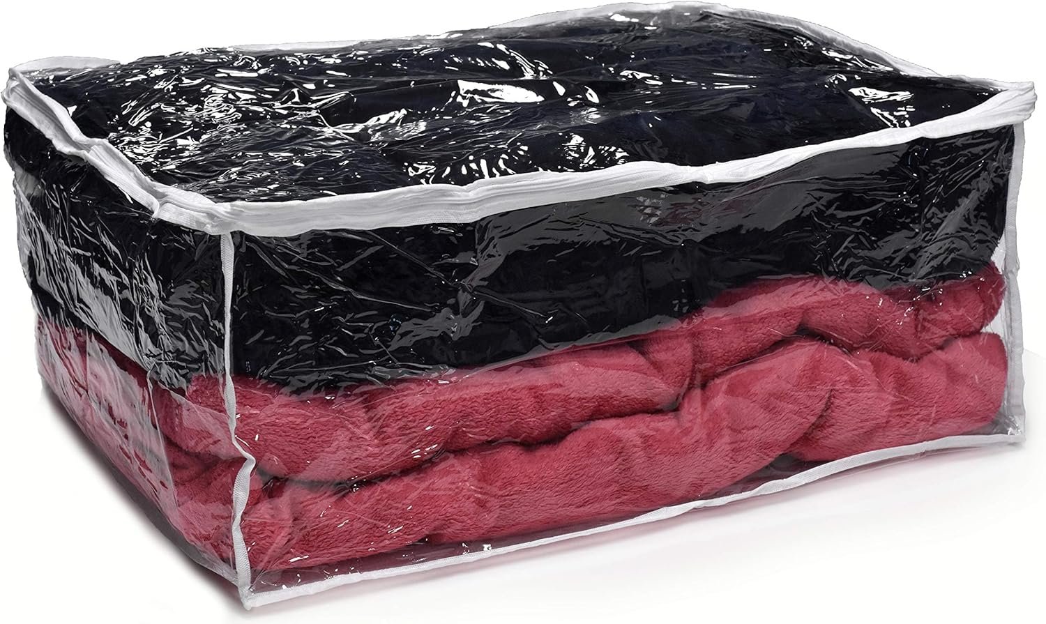 Handy Laundry Comforter Storage Bag – Large 90L Clear Zippered Organizer for Blankets, Bedding, Clothes & Pillows, Durable Plastic Storage for Closet, Moving, Under Bed – Dust & Moisture Protection