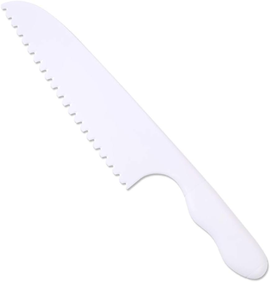 Kid Plastic Kitchen Knife, Nylon Knife Children Safety Cooking Chef Knife Cutting Fruit Vegetable Sandwich and Cake