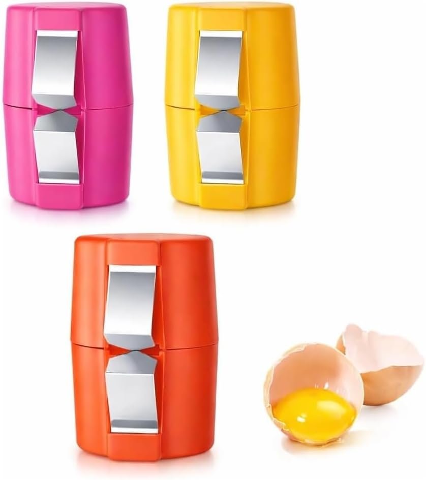 3Pcs Egg Separator & Shell Opener – Creative Manual Egg Cracker Tool for Raw Eggs New 2026