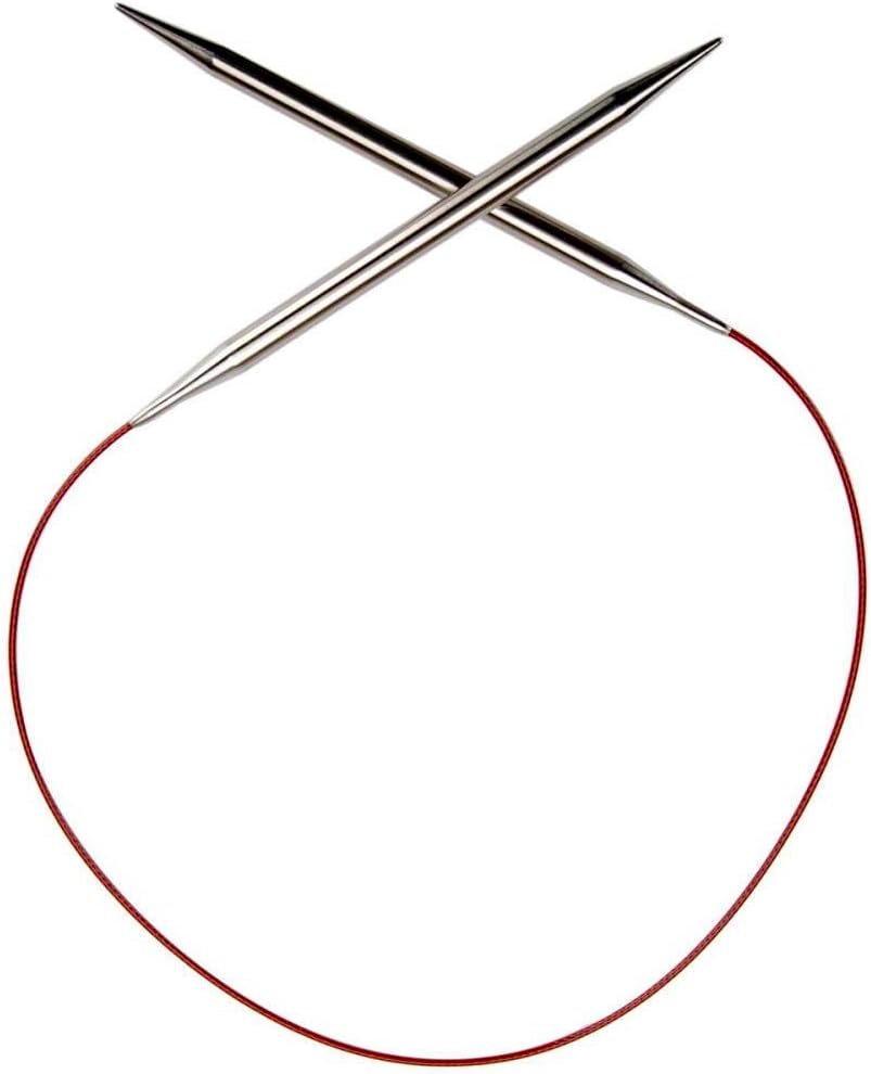 ChiaoGoo Stainless Steel Circular Knitting Needle, 24 inch, US 5 (3.75mm), Red Lace, 1 Piece