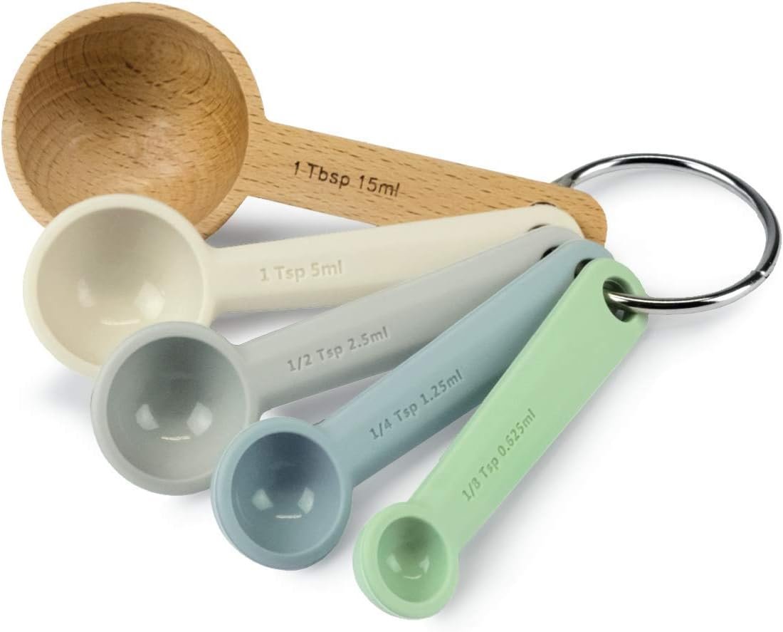 Zeal Silicone Measuring Spoons Set – 5 Piece BPA Free Measuring Spoon Set for Dry & Liquid Ingredients – Engraved US/Metric Markings – Dishwasher Safe, Durable & Colorful Kitchen Tool