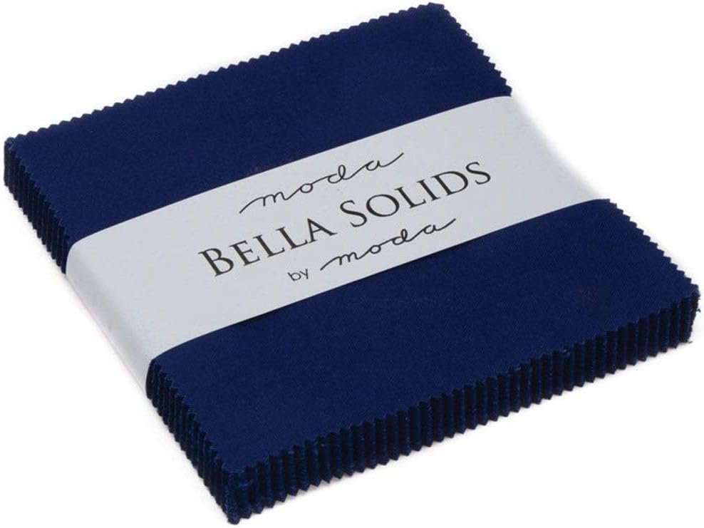Bella Solids Royal Blue Moda Charm Pack by Moda Fabrics; 42-5″ Quilt Squares