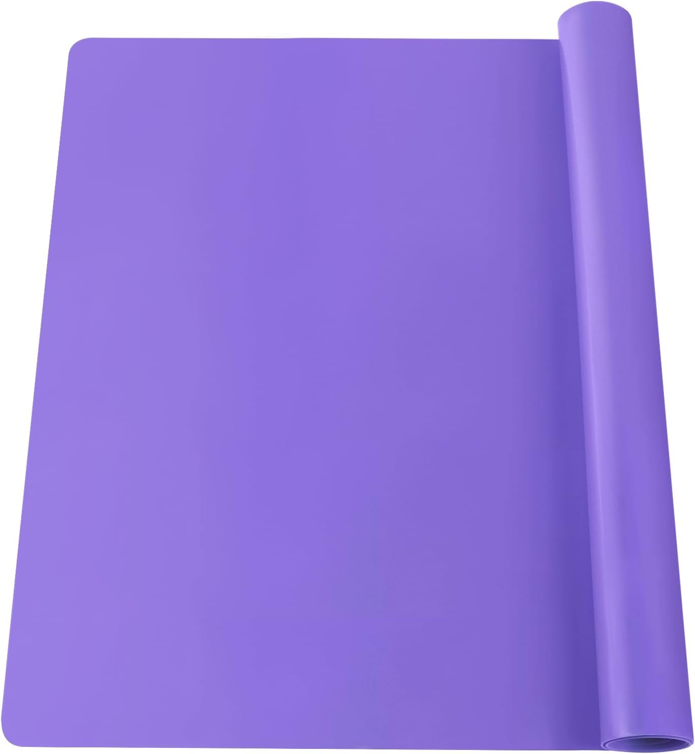 Extra Large Silicone Mats for Kitchen Counter, 27.6” x 15.7” Nonskid Silicone Placemats for Kids, Nonstick Purple Silicone Mat for Baking Crafts, Silicone Dab Mat Heat Resistant Mat, 1Pack