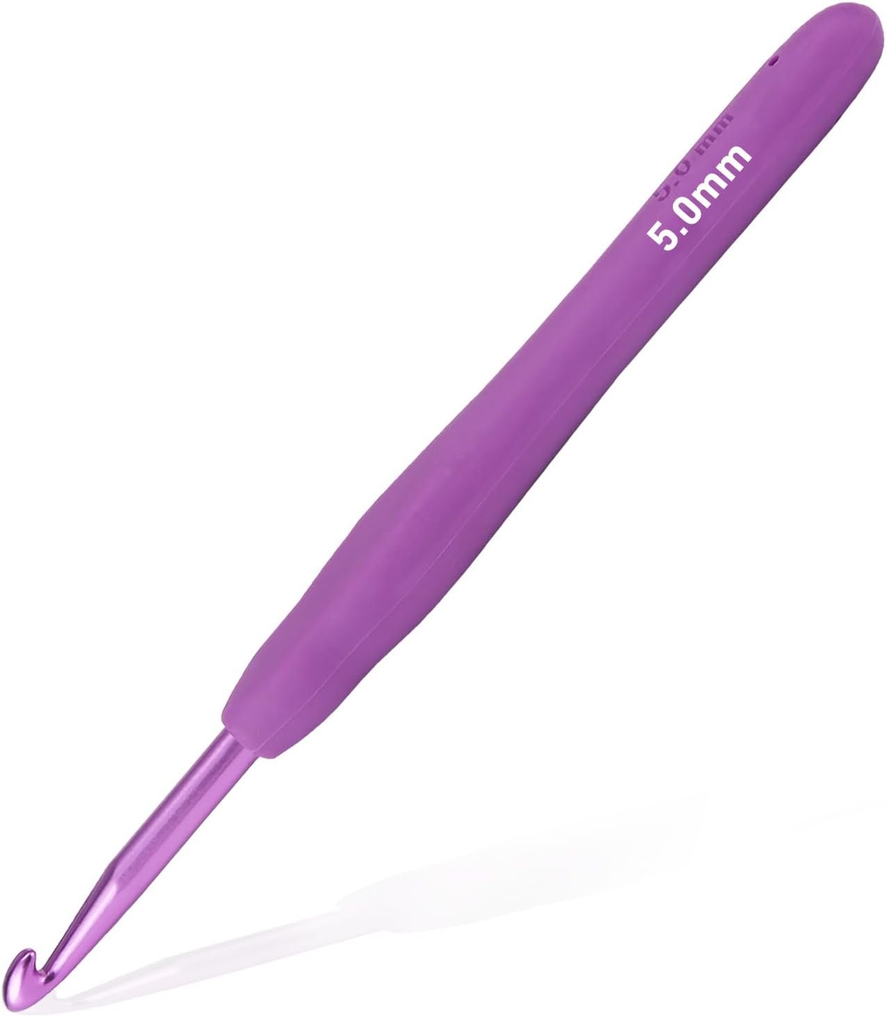 5mm Crochet Hook, Super Smooth 5 mm Ergonomic Crochet Hooks for Beginners, Comfort Crochet Needle for Arthritics, 1 Pack