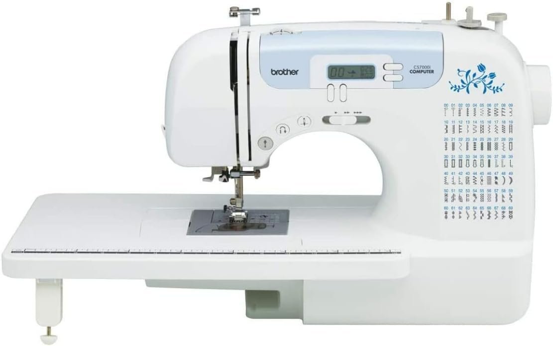 Brother CS7000i Sewing and Quilting Machine, 70 Built-in Stitches, 2.0″ LCD Display, Wide Table, 10 Included Feet