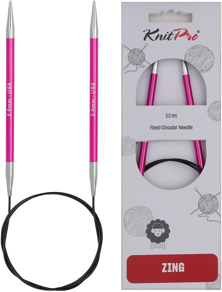 KnitPro Zing Fixed Circular Needles 40″ (100cm) | US Size 8 (5mm)