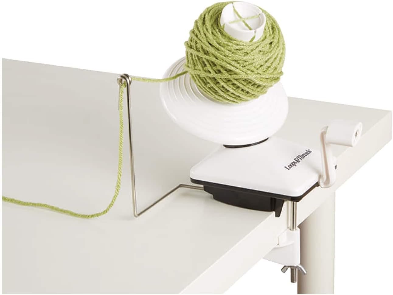 Loops & Threads Yarn Winder – Hand Crank Ball Winder with Clamp for Knitting & Crochet, Durable Plastic & Steel, Easy Assembly