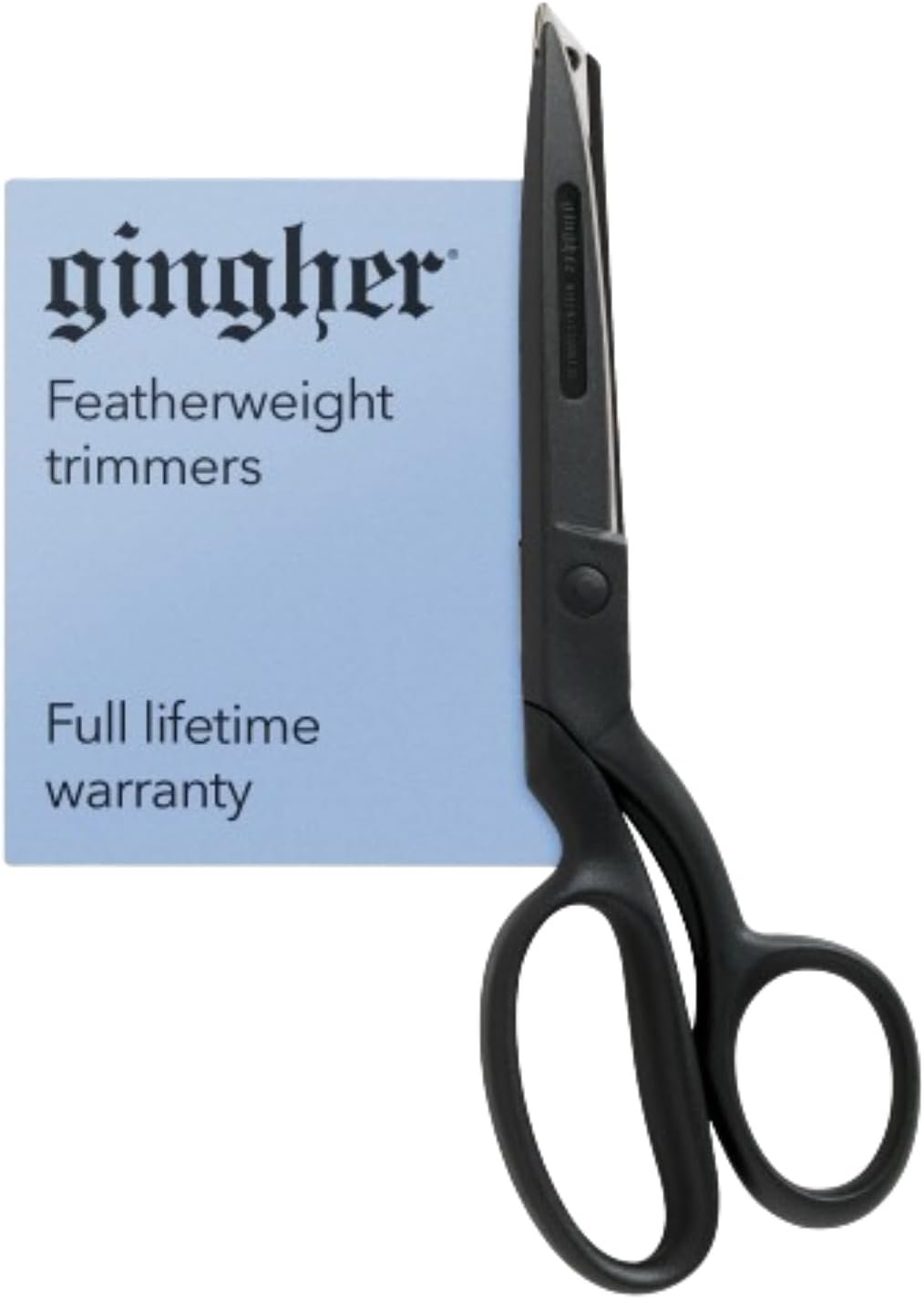 Gingher Featherweight Bent Handle Scissors – 8″ Stainless Steel Shears – Sharp Fabric Scissors – Black