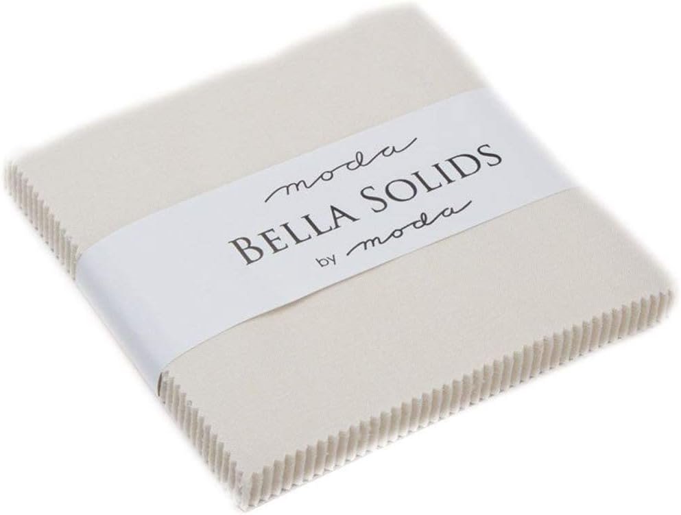 Eggshell White Moda Bella Solids Charm Pack by Moda Fabrics; 42-5″ Quilt Squares