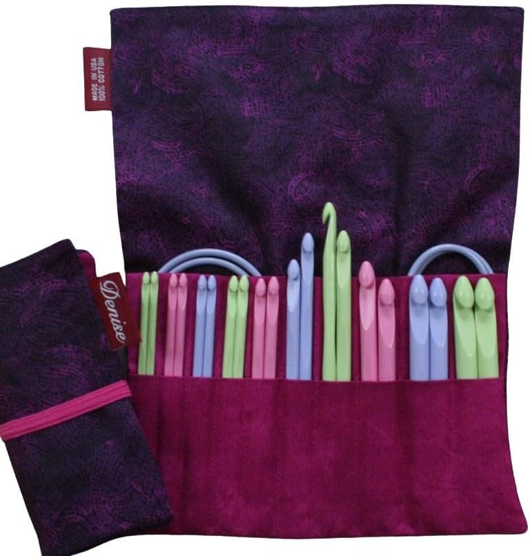 Denise2Go for Crochet, 2-Hook Interchangeable Tunisian Crochet Hook Set (Purple Pastel)