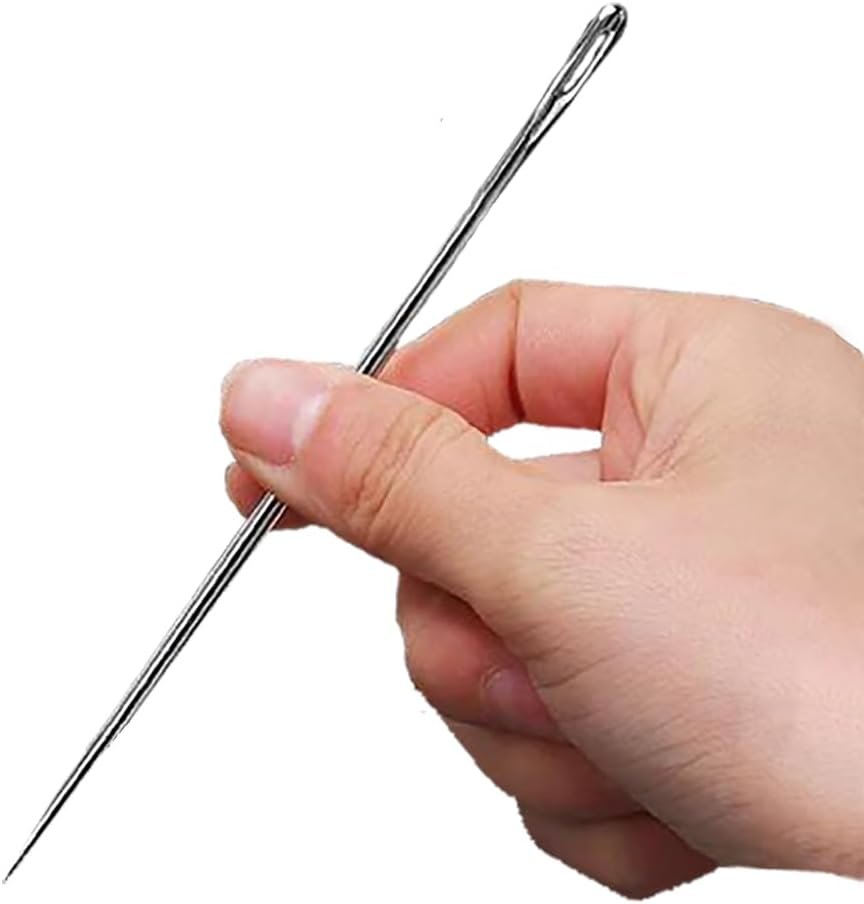 4″ Professional Upholstery Needle 10cm Length 3mm Thickness, Big Eye Hand Sewing Needles for Stitching and Crafting Projects