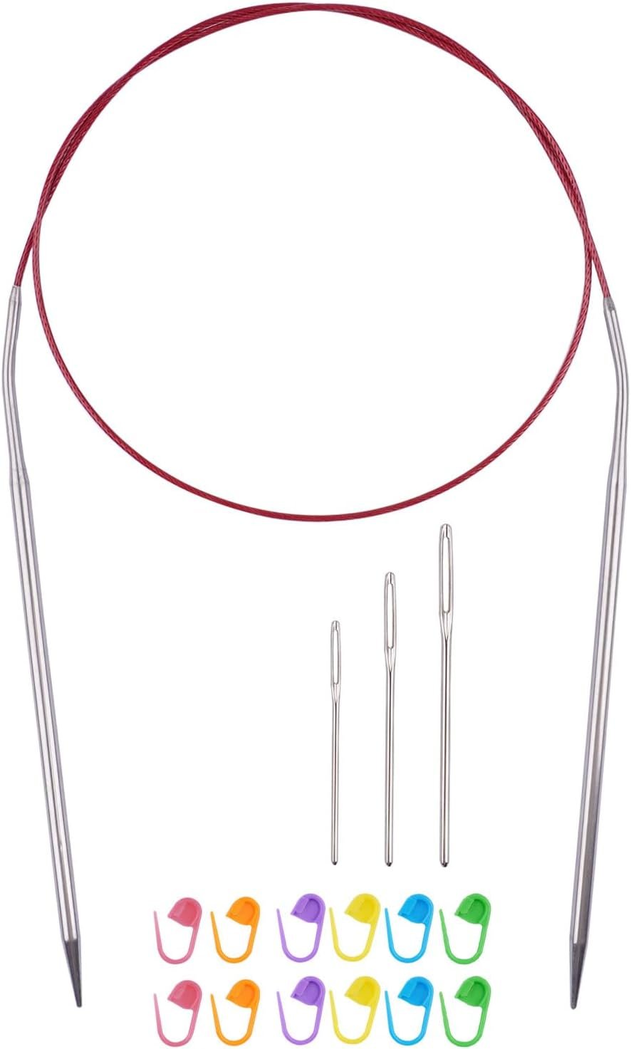 Circular Knitting Needles 32inches/80cm,Size US 6.0(4mm) Stainless Steel Round Knitting Needles for Handmade Knitting DIY