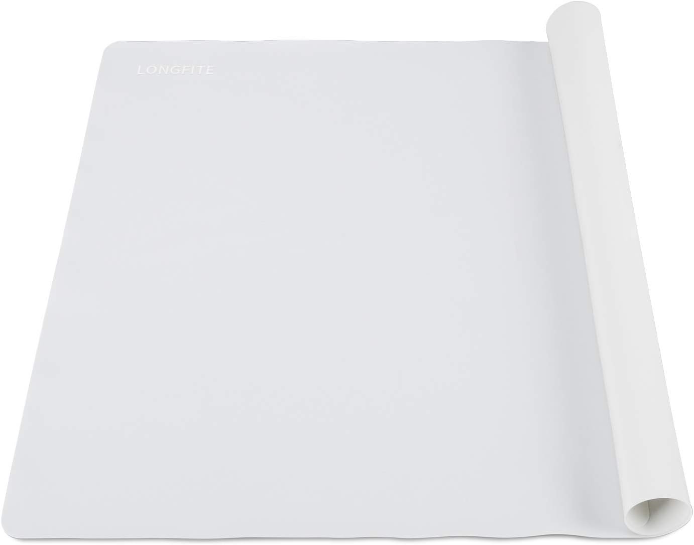 24 X 20inch X-Large Reusable Silicone Table Mat Child Kids Dinner Placemat Desk Countertop Waterproof Protector Heat Insulation Kitchen Pastry Rolling Dough Pad Tool (Grey)
