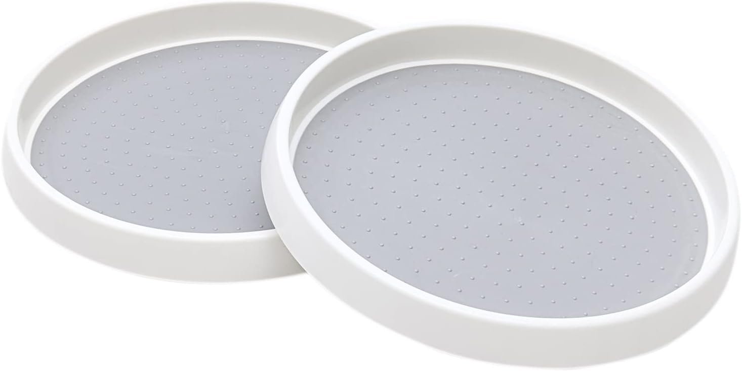 Pantry Lazy-Susan Turntable Cabinet Organizer – 10-inch Non-Skid Spin Spice Rack – 2 Pack Lazy Susans for Fridge BPA Free