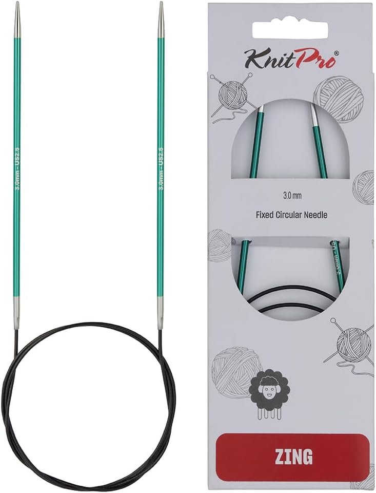 KnitPro Zing Fixed Circular Needles 24″ (60cm) | US Size 2.5 (3mm)