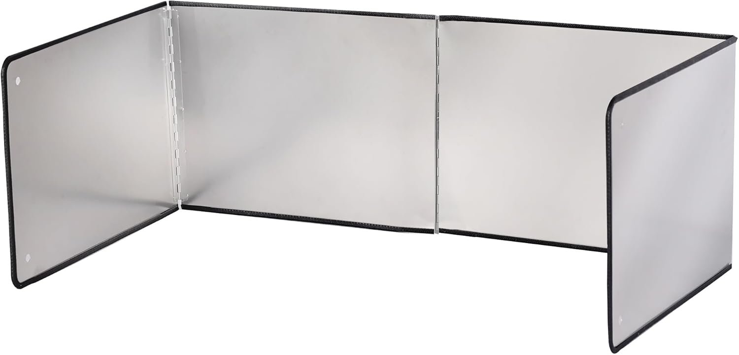 Silver Stainless Steel Large 4 Sided Splatter Guard for Frying Stove Top,Oil Splash Guard Cooking for Stove,Non Stick Foldable Splatter Screen for Stove Top