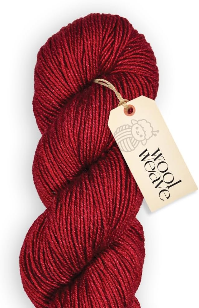Woolweave Merino Silk Yarn – Hand Dyed Luxury Blend of 75% Merino Wool & 25% Silk – DK Weight, 100g Skein, 200 Yards – Soft, Shimmering & Elegant Yarn for Knitting & Crocheting