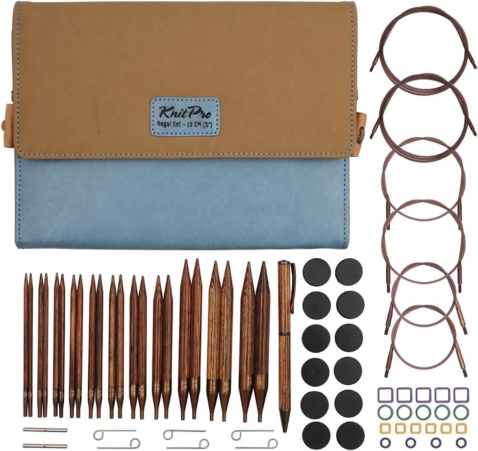KnitPro Ginger Regal Interchangeable Needle Set 5″ (13cm) | 11 US Sizes (4 to 17)