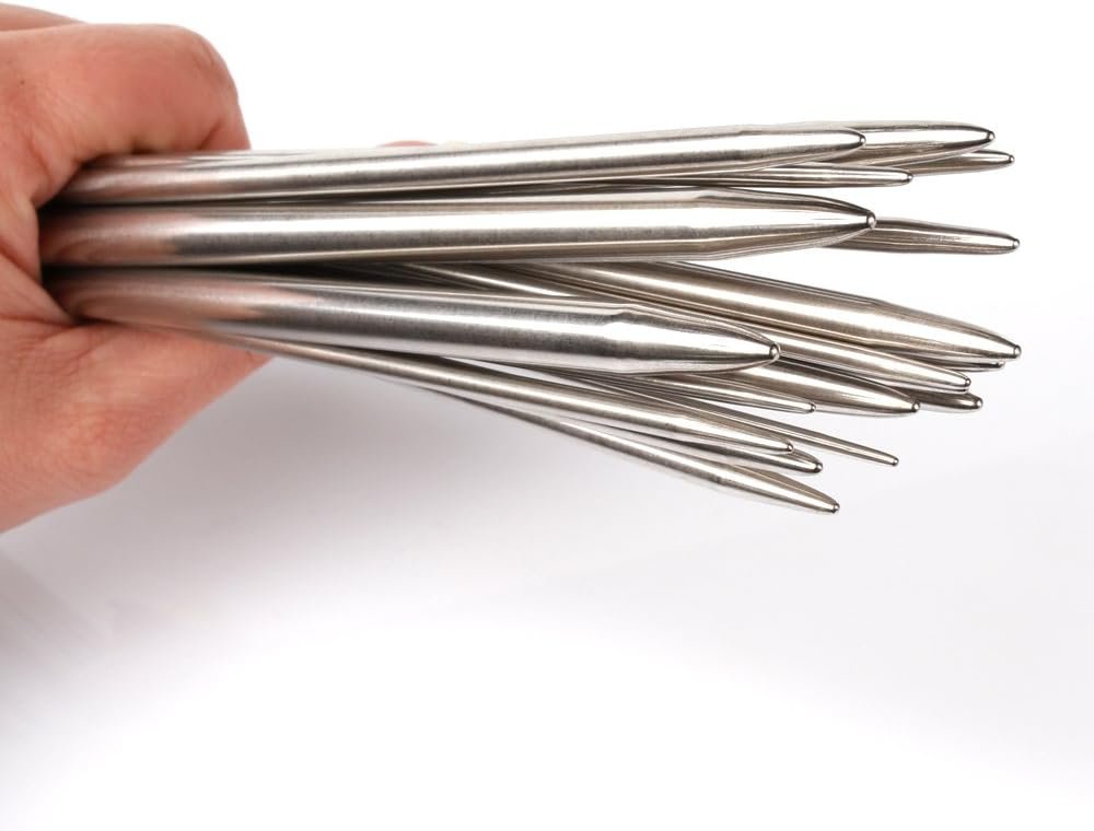 Z-Color 11 Sizes 55Pcs 7.9″ Double Pointed Stainless Steel Knitting Needles Set 2MM -6.5MM