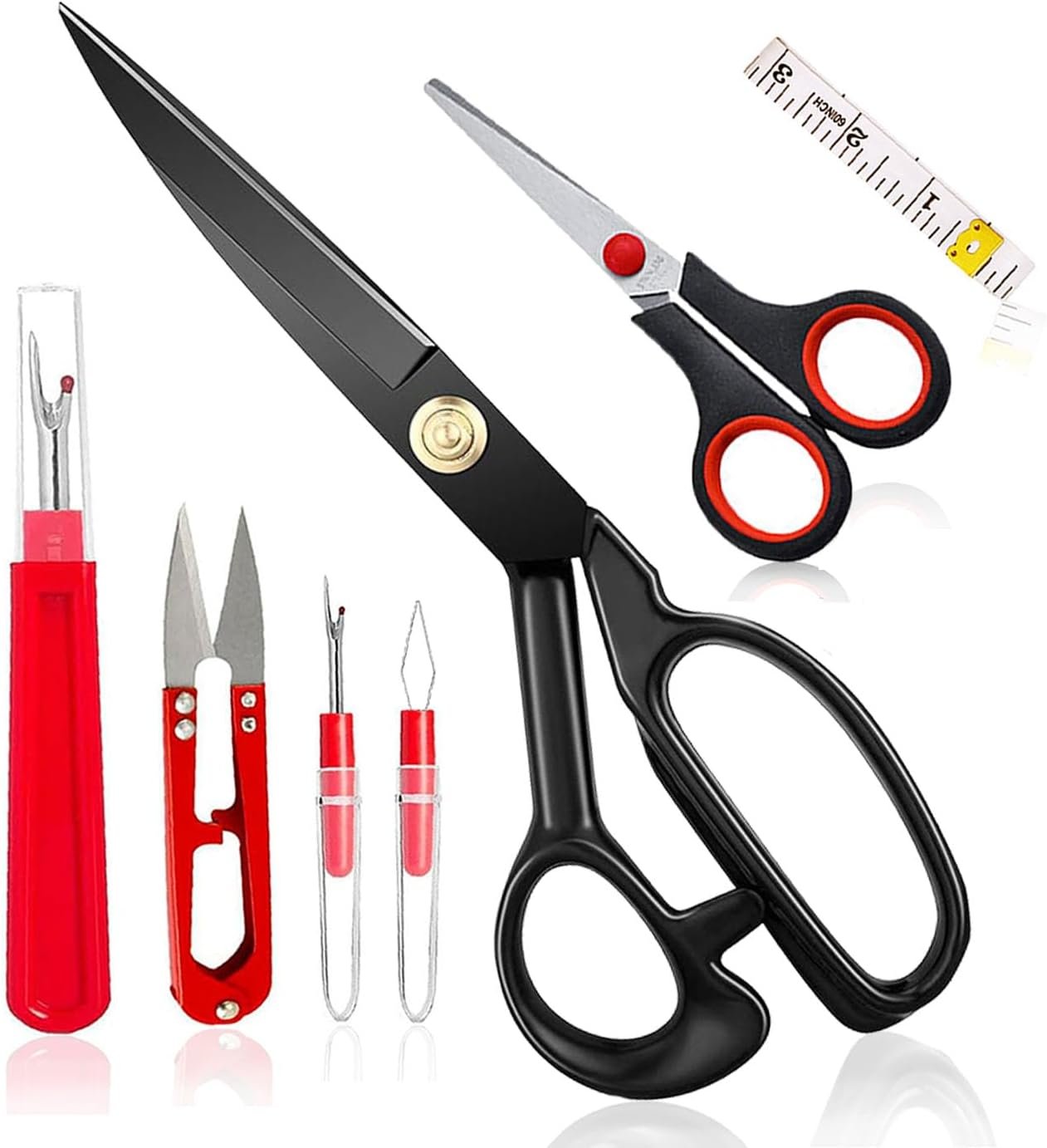 Fabric Scissors Tailor Sewing Shears, 9-Inch Heavy Duty Scissors for Cutting Fabric Cutting Leather for Home Office Tailors, Sewers and Craftsmen