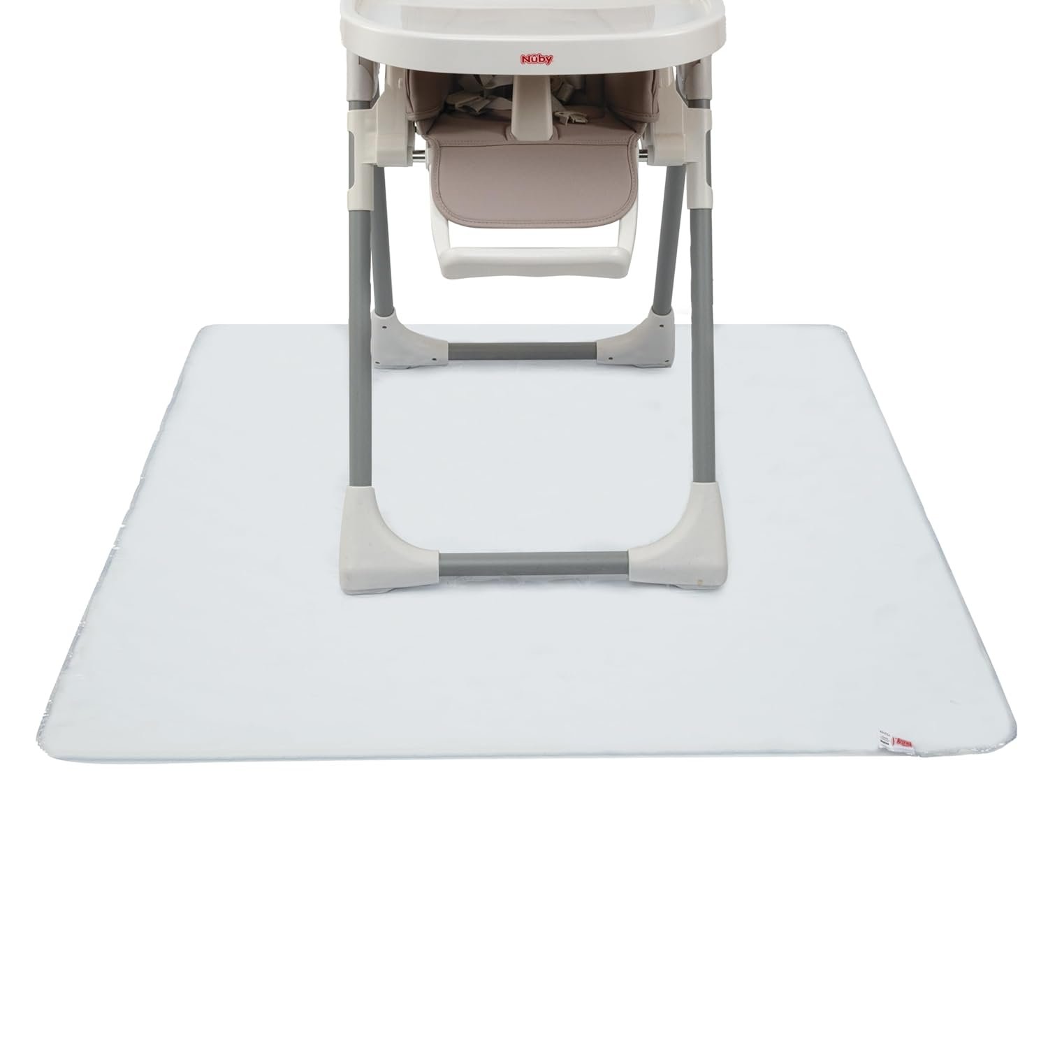 Nuby High Chair Square Floor Mat – Waterproof and Clear Floor Mat – Protects Floor from Spills and Messes – 49.5″ x 49.5″