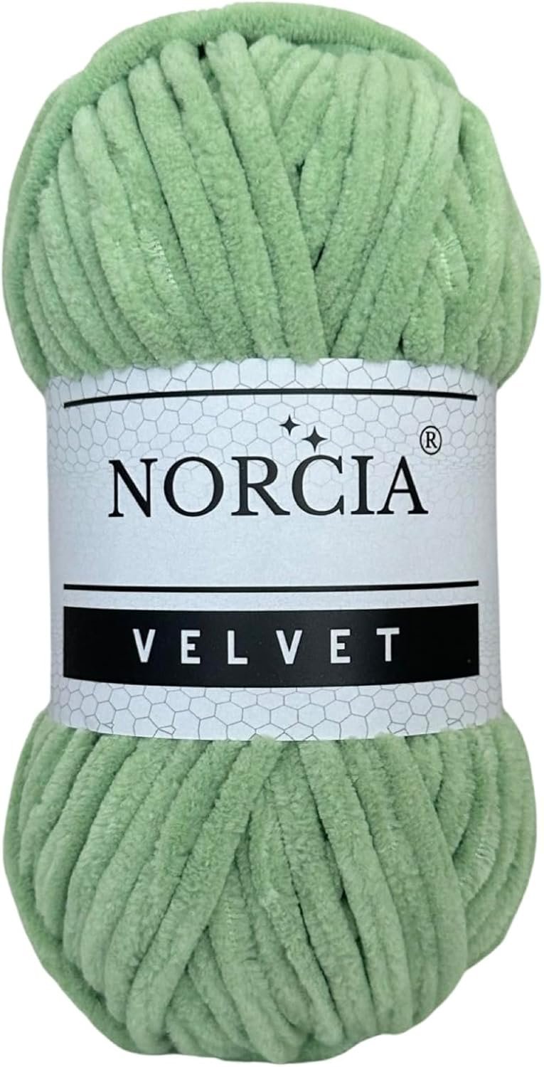 Soft Velvet Yarn Chenille Yarn for Crocheting Super Bulky (100g-3.50oz) (68m-74.3 yds) Baby Blanket Yarn for Knitting Amigurumi Yarn for Crochet Weaving Craft (Asparagus Green, 1 Skein)