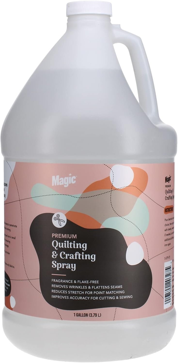 Magic Premium Quilting & Crafting Spray – Fabric Spray for Cutting, Creasing, & Sewing – Best Press Spray Starch for Quilting to Flatten Seams & Wrinkles – Wrinkle Spray – Premium Quilting & Crafting