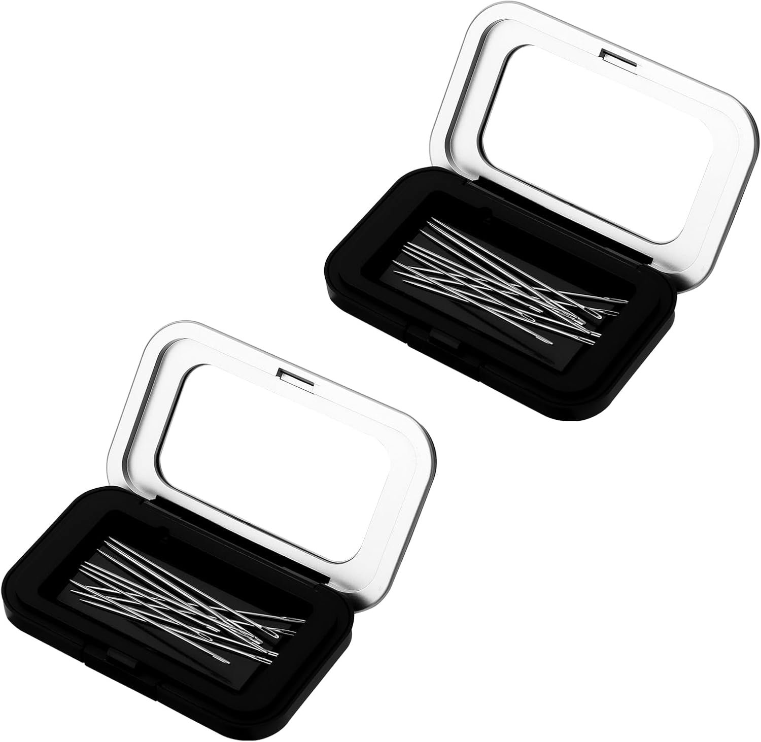 Magnetic Needle Holder Case, Strong Sewing Pin Storage Organizer Box with Clear Lid Secure & Portable Needle Keeper for Sewing Quilting Crafts Bobby Pins Paper Clips (Black)