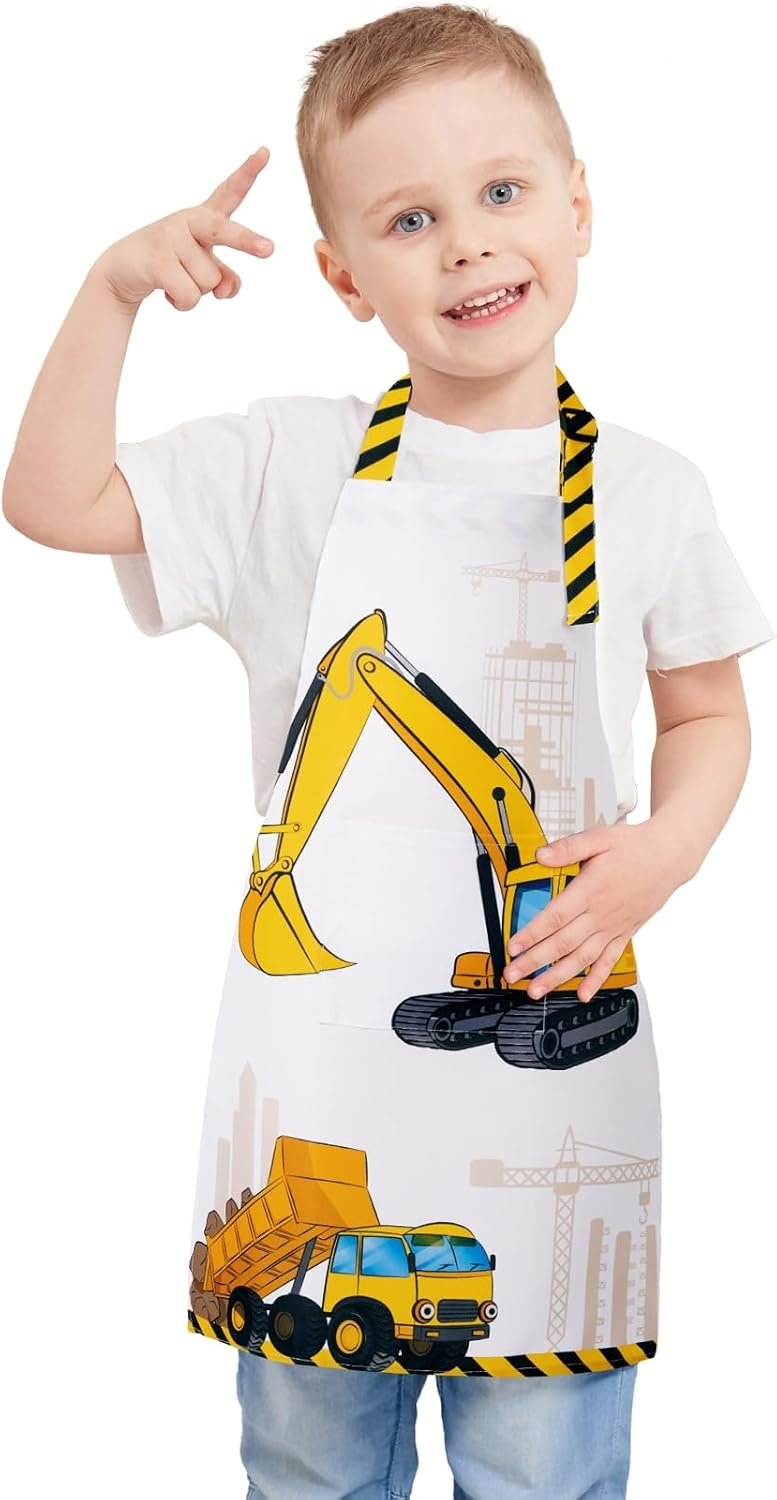 WERNNSAI Kids Art Aprons for Cooking, Painting Apron Art Smock for Girls Boys