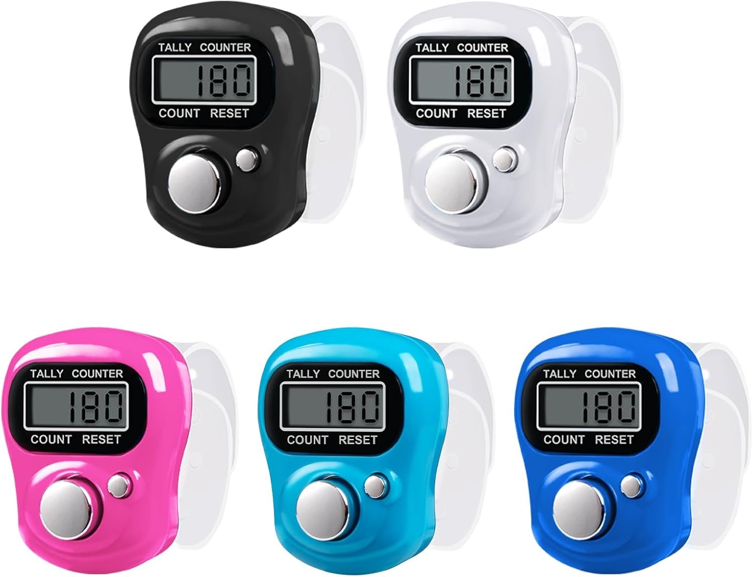 Amble Clicker Counter with Rhinestone, 5-Digit Tally Counter Clicker, Clickers for Lap, Pitch, Golf, Knitting, People Counting, Tasbih, Ideal Gift