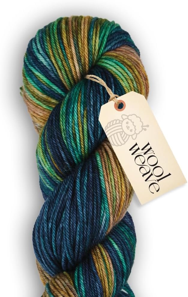 Woolweave Worsted Weight Yarn – 100% Extrafine Merino Wool Yarn for Knitting & Crocheting – Hand Dyed, Ultra-Soft & Warm – 100g, 180 Yards – Machine Washable