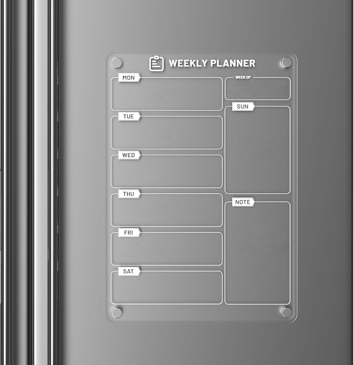 Magnetic Meal Planner for Kitchen Fridge Clear Weekly Calendar Menu Board to Do List, Shopping List and Chore Chart – 7.9″ x 11.8″