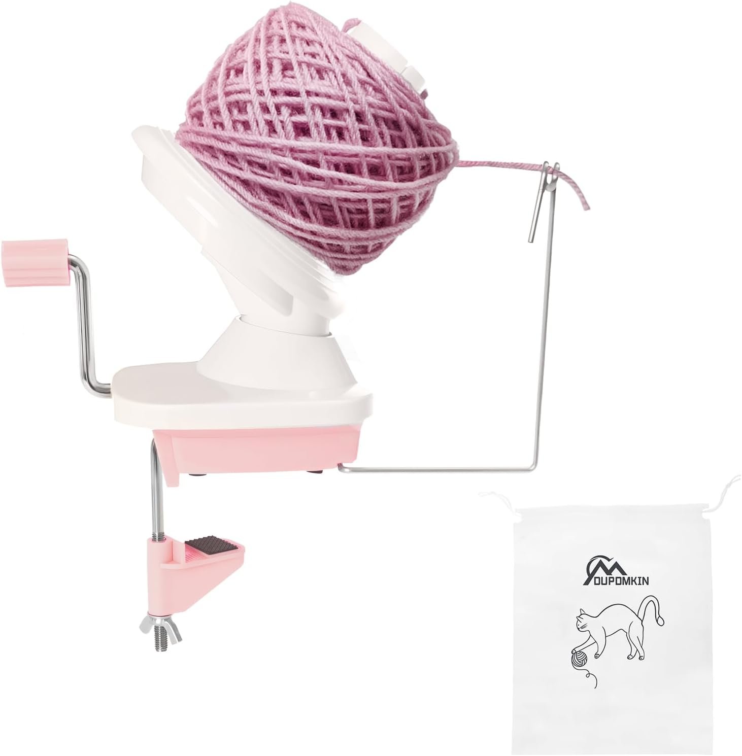Yarn Ball Winder, Hand Operated Yarn Winder for Crocheting, Portable Yarn Spinner for Knitting