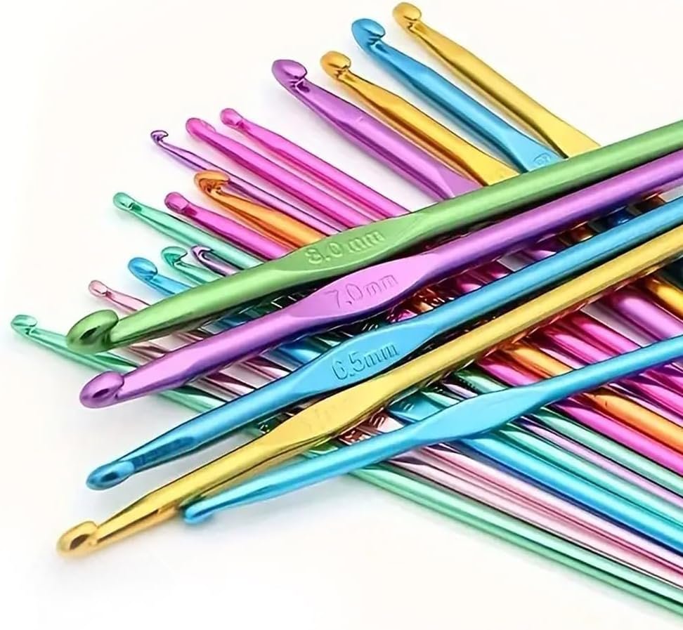 Premium Aluminum Crochet Hooks – Perfect for Knitting, Rust-Resistant Oxidized Hook Heads, Easy to Use, Various Sizes Available
