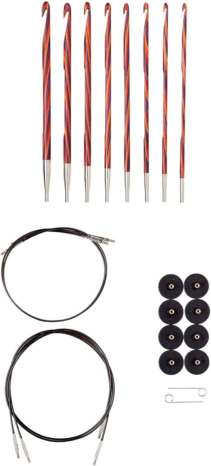 Knit Picks WeCrochet Wood Interchangeable Tunisian Crochet Hook Set – US E-K (Radiant)