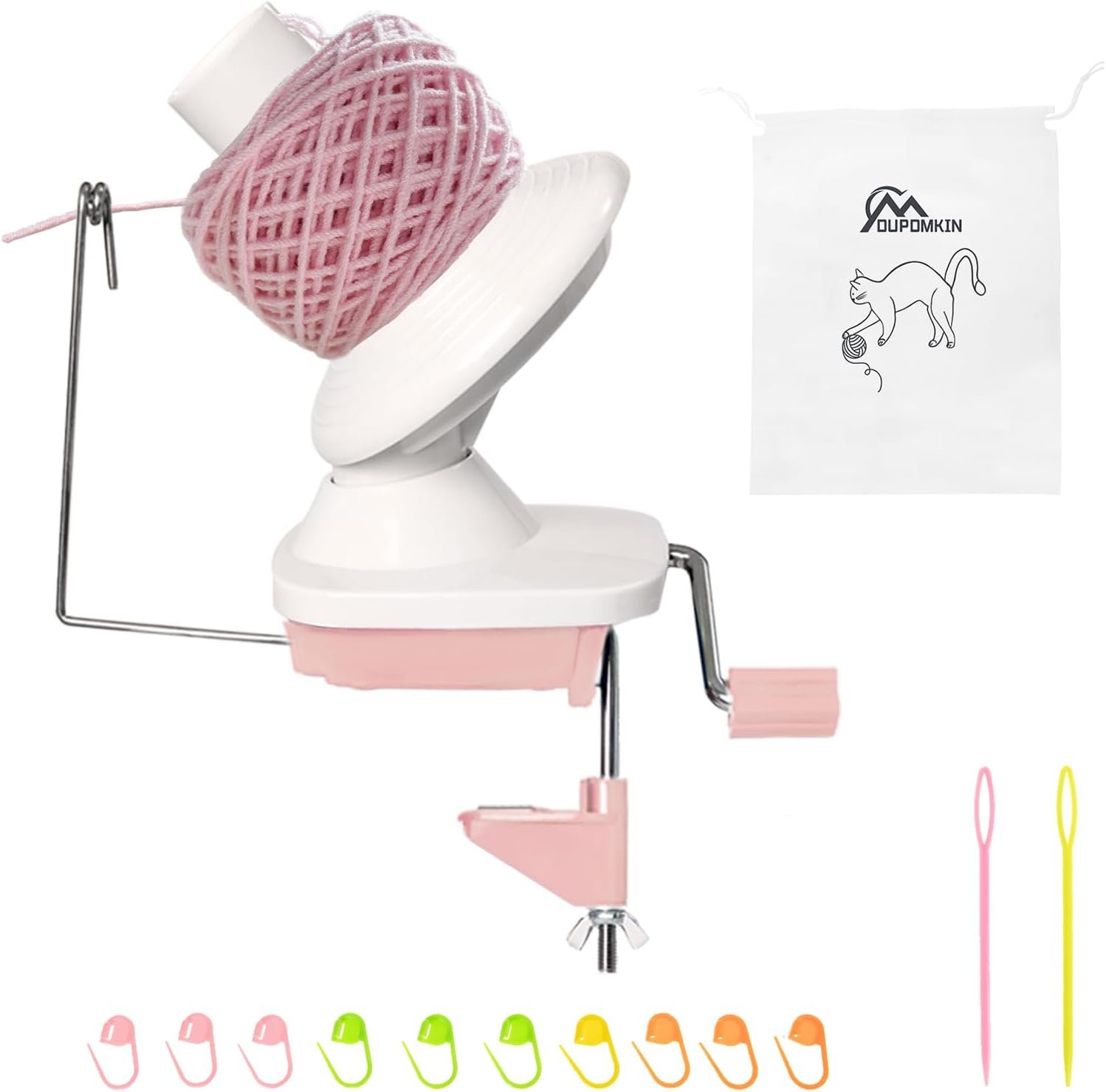 DUPDMKIN Yarn Winder, Hand Operated Yarn Winder for Crocheting, Manual Wool Winder Holder for Fiber and String Balls