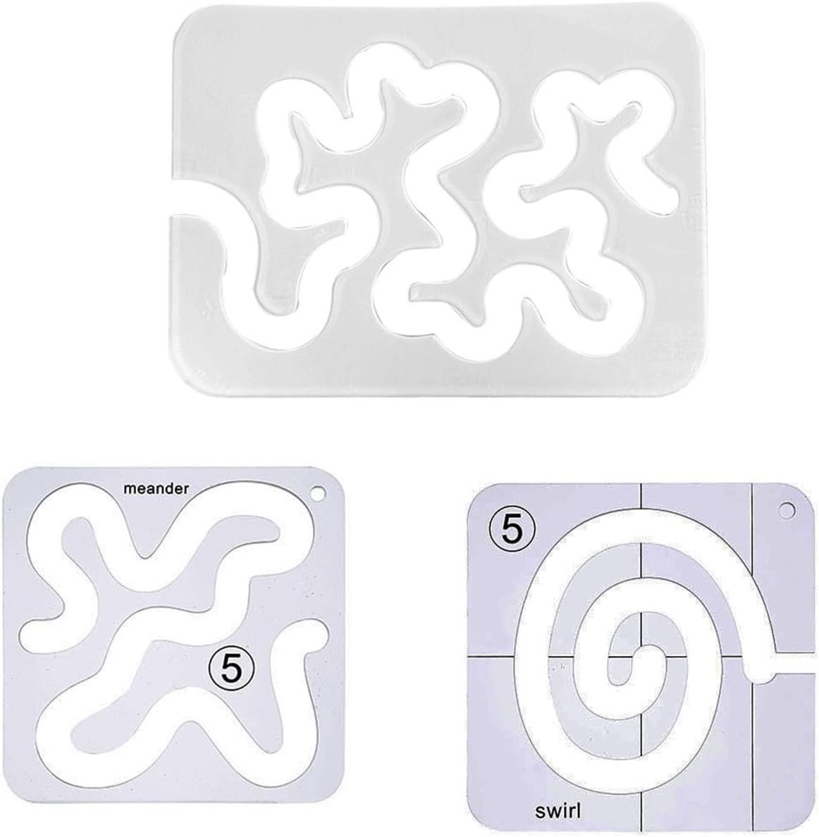 Quilting Rulers 3Pcs Set, Acrylic Quilting & Sewing Template Tool for Free Motion Machine Quilting