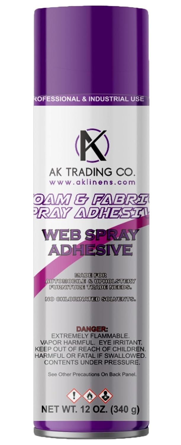 AK Trading CO. Professional Quality General Multipurpose Spray Adhesive, 12-Ounce for Acoustic Panels & Craft Upholstery Foam Adhesive & Fabric Glue