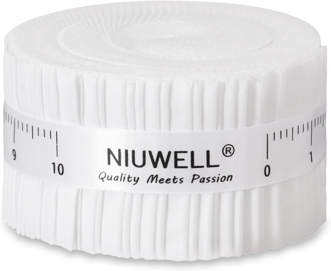White Jelly Roll Fabric, 40 Precut Strips 2.5″ x 44″, 100% Cotton Quilting Fabric