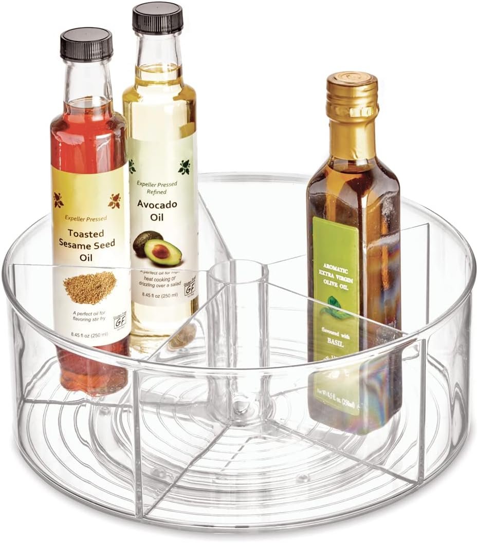 iDesign Recycled Plastic Lazy Susan Turntable Organizer Pantry, Bathroom, General Storage and More, The Linus Collection, 11.5″, Clear