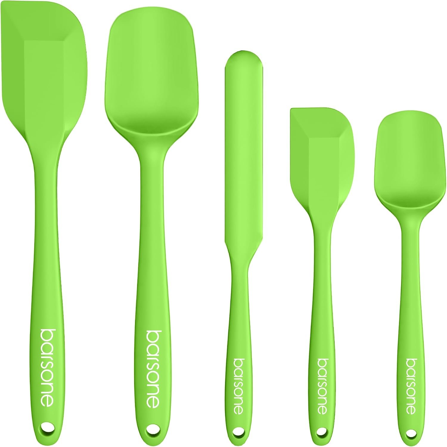 5-Piece Silicone Spatula Set – Heat Resistant 446°F Food Grade BPA Free, Nonstick Cookware Safe Dishwasher Safe Kitchen Tools for Baking, Cooking, Stirring, Multicolor.