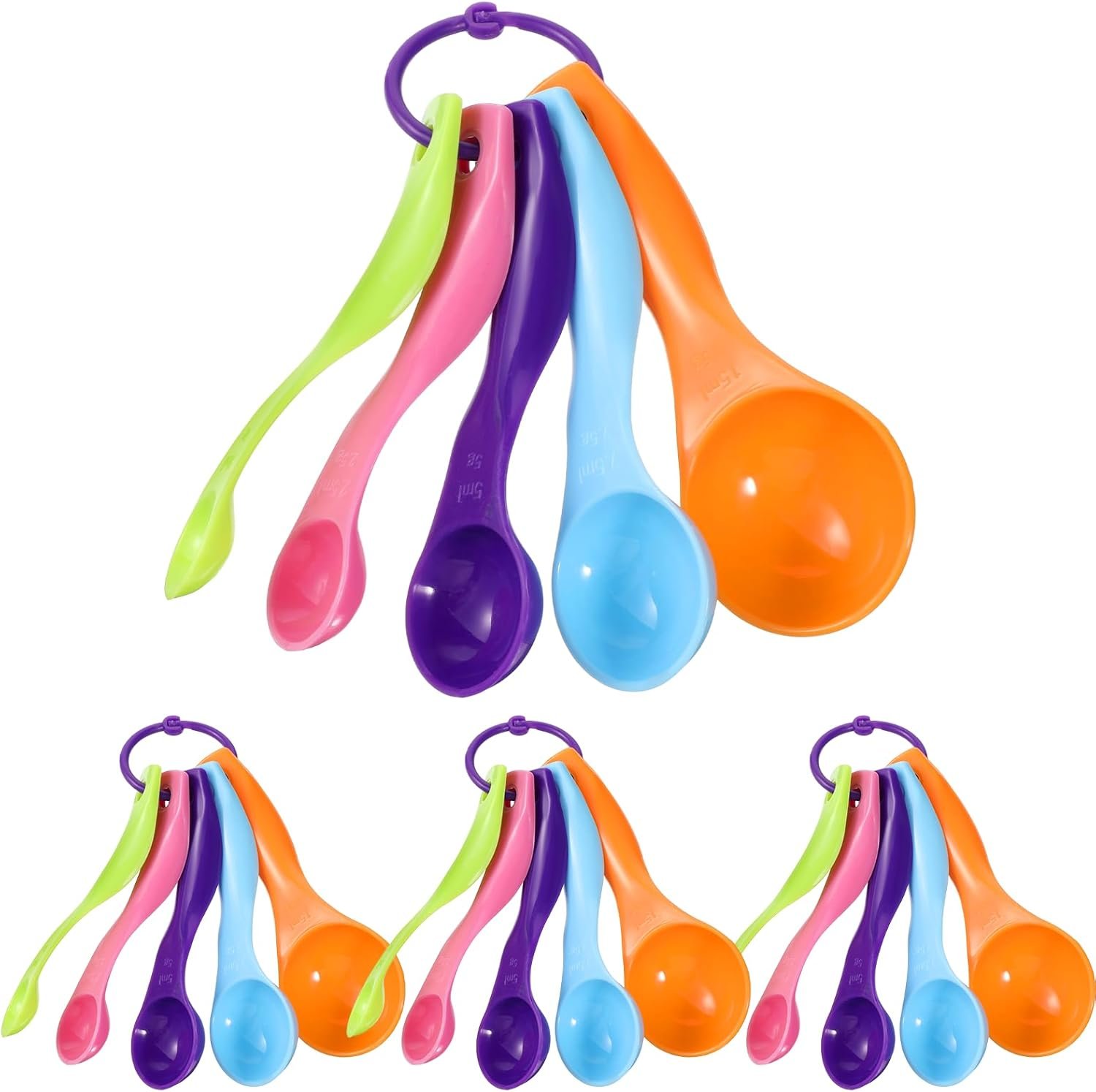 20 Pieces Plastic Measuring Spoons Colorful Measuring Cups Small Stackable Kitchen Measurings Spoons for Kitchen Cooking Baking Dry and Liquid Ingredients