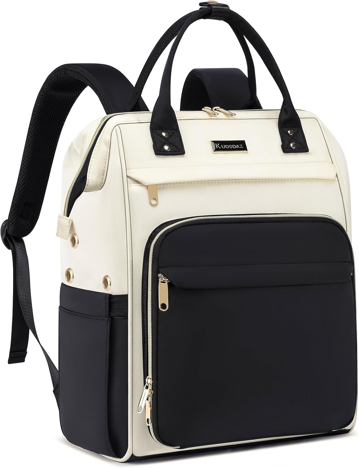 Kuosdaz Crochet Bag Backpack, Large Yarn Storage Crochet Organizer, Gifts Travel Crochet Backpack for Women, Knitting & Crochet Accessories for Crochet Hooks, Black & White