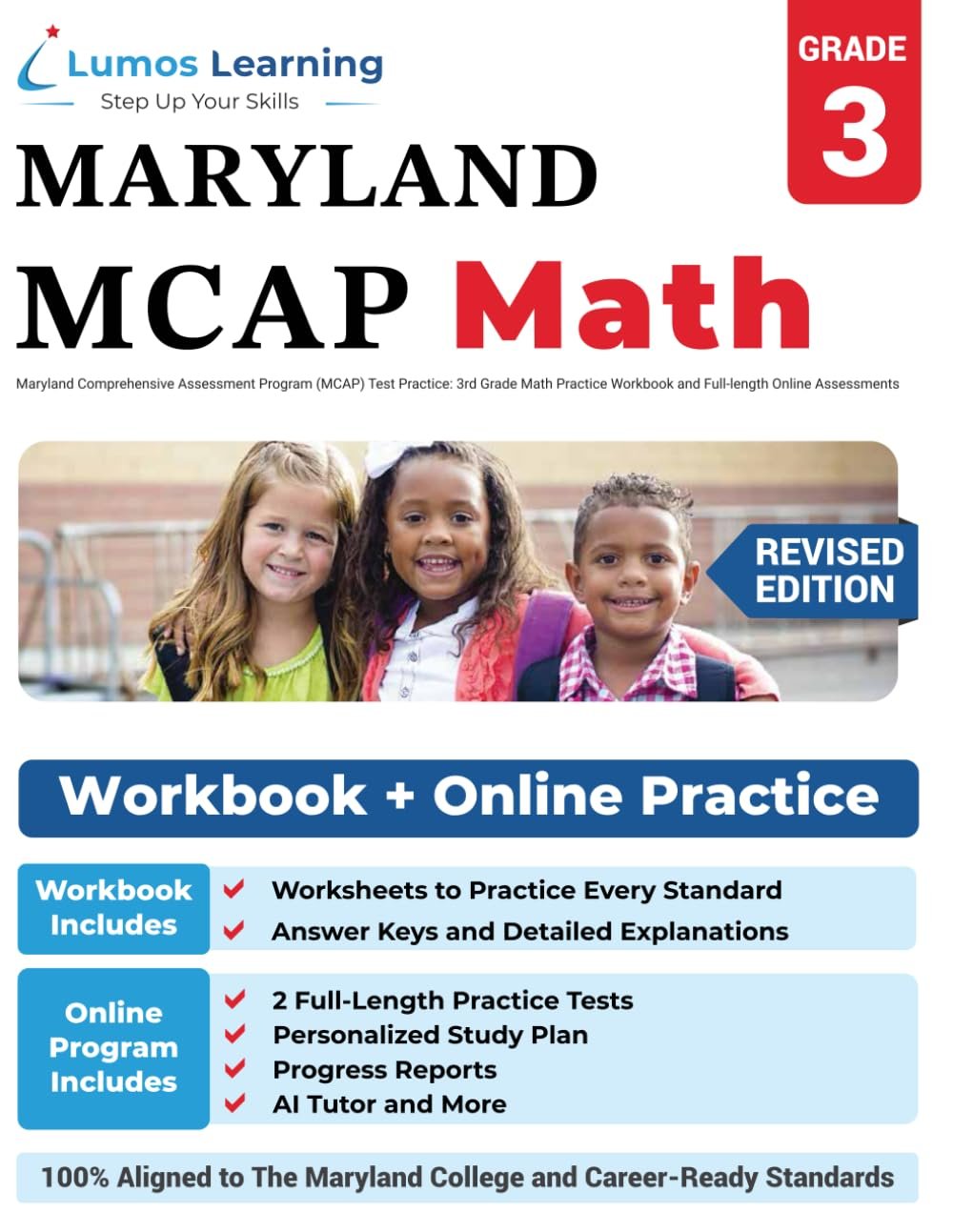 Maryland Comprehensive Assessment Program (MCAP) Test Practice: 3rd Grade Math Practice Workbook and Full-length Online Assessments: Maryland Test Study Guide (MCAP by Lumos Learning)