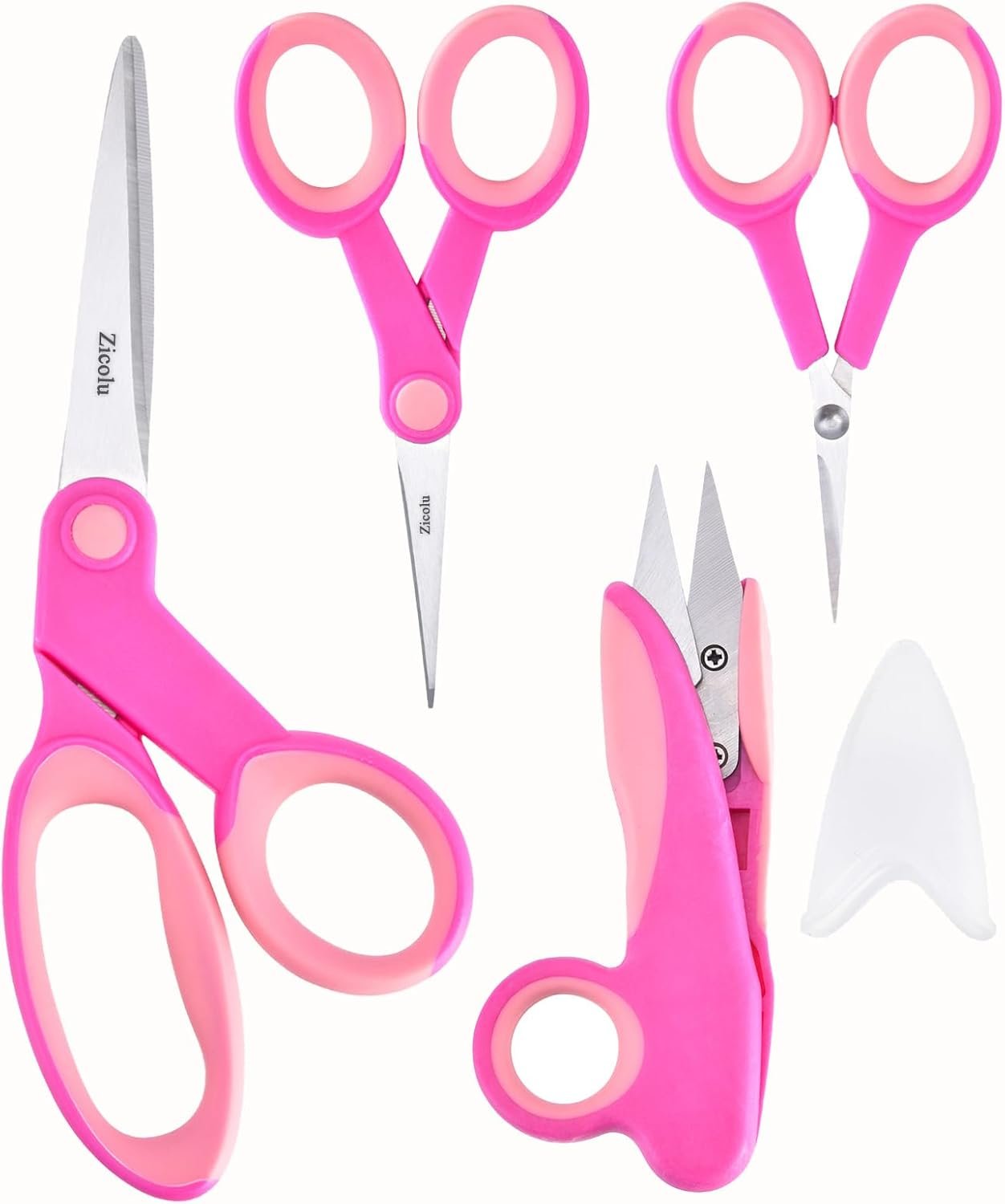 Zicolu Premium Sewing Scissors Bundle: Heavy Duty Fabric, Detail Embroidery & Small Selvedge Scissors, Thread Snips for Tailoring, Dressmaking, Quilting & Arts&Crafts
