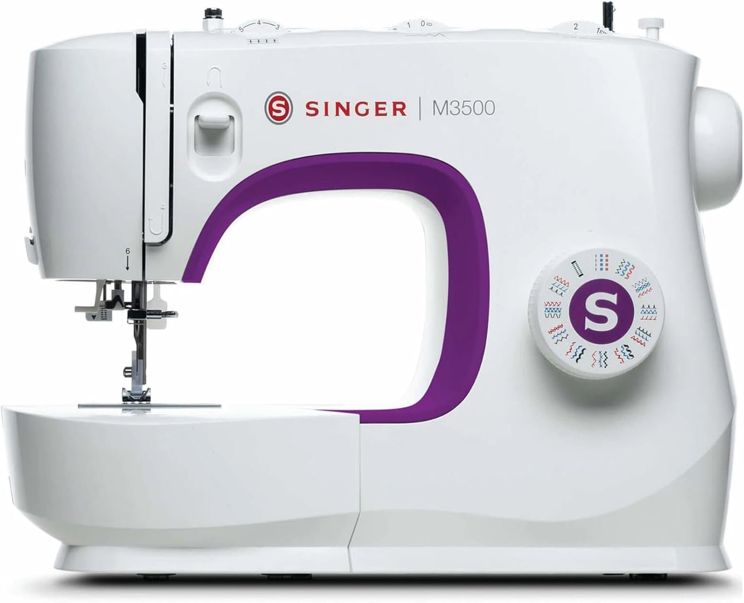 SINGER® M3500 Lightweight & Portable Sewing Machine with Accessory Kit | 32 Built-In Stitches Deliver 110 Stitch Applications | LED Light & 1-Step Buttonhole | Great for Quilting, Crafts & Mending