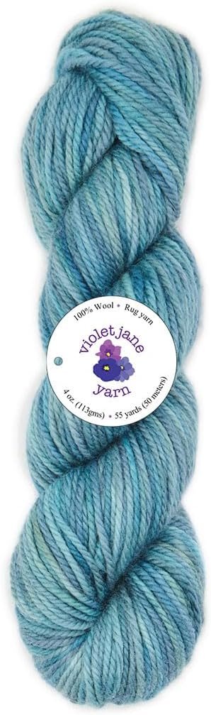 The Oxford Company Violet Jane 100% Wool, 3-Ply Variegated Hand-Dyed Fine Yarn | 4-Ounce Skein (Atlantic)