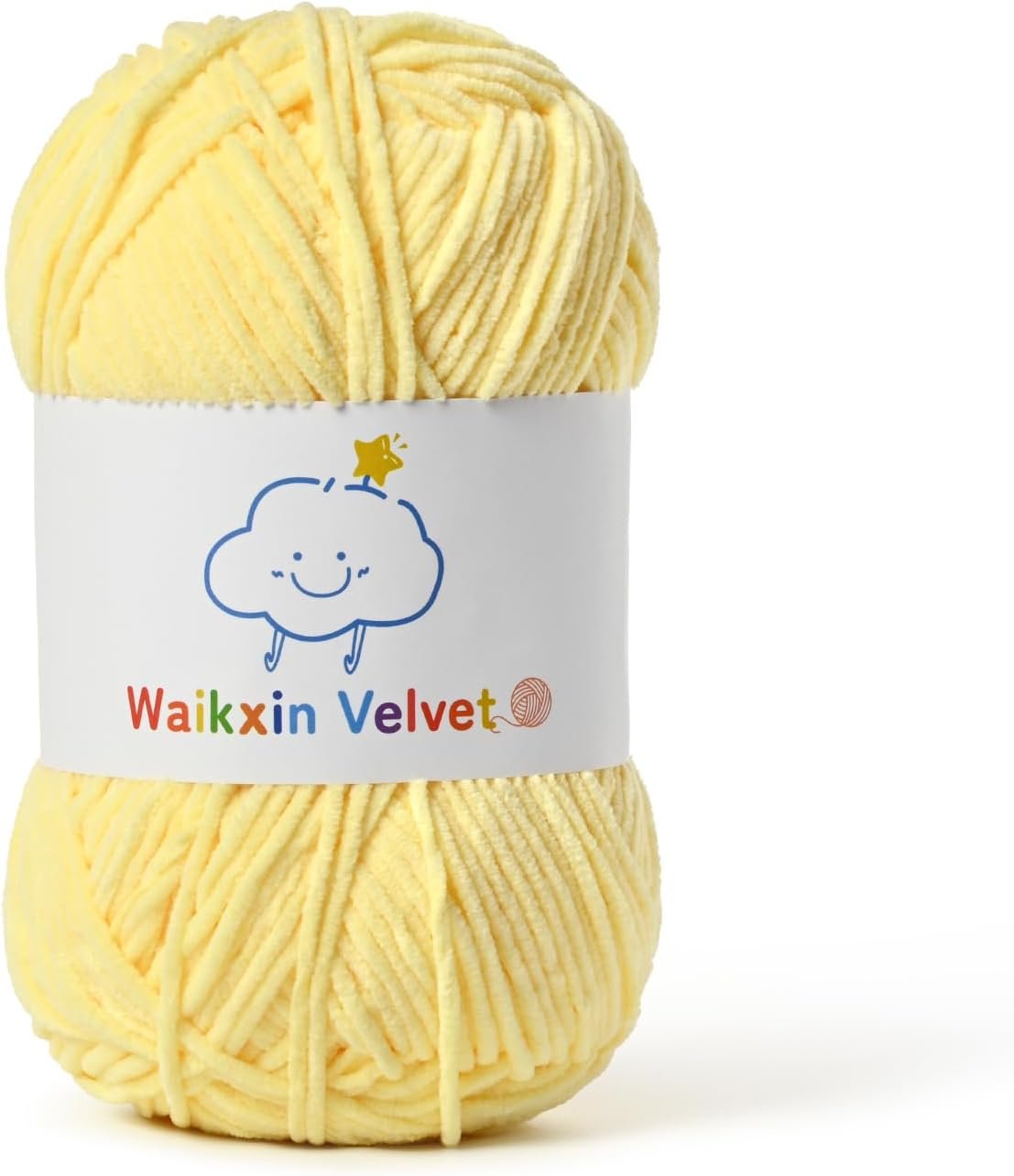 Fluffy Chenille Yarn for Crocheting，Baby Yarn for Crocheting Soft，50g/1.76oz Velvet Amigurumi Yarn ，Fingering Weight Yarns for Crocheting Baby Blankets、DIY Craft.(Light Yellow)