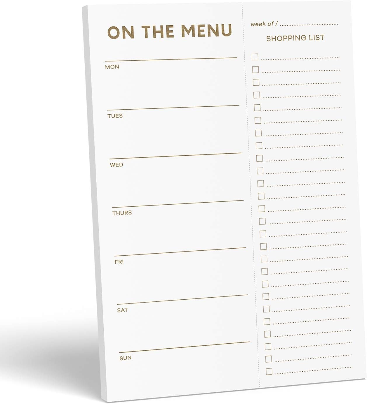 Sweetzer & Orange Gold Meal Planner and Grocery List Magnetic Notepad. 7×10” Meal Planning Pad with Tear Off Shopping List. Plan Weekly Menu Food for Weight Loss or Dinner List for Family!